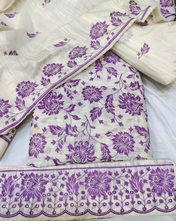 Bareeze design Acchi Tarah fabrics best quality*Contrast emb full jal dupata  2side shirt boder 3pice suit