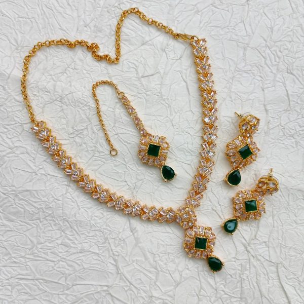 Semi Gemstone Sparkling Necklace Set - Image 6