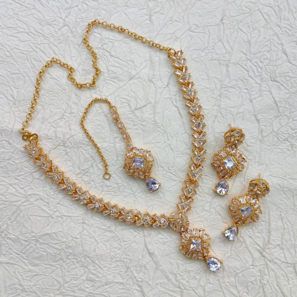 Semi Gemstone Sparkling Necklace Set - Image 3