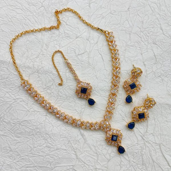 Semi Gemstone Sparkling Necklace Set
