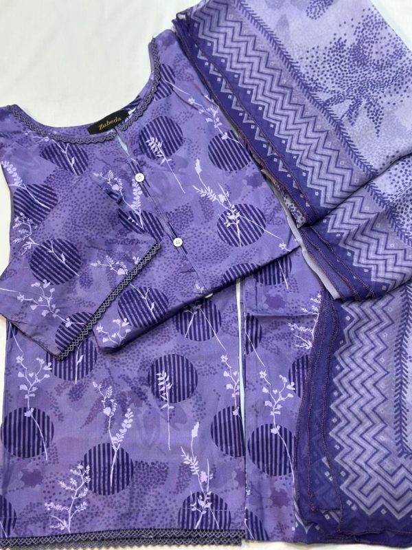 LINEN WITH BAMBER CHIFFON DUPATTA - Image 4