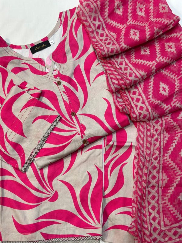 LINEN WITH BAMBER CHIFFON DUPATTA - Image 6