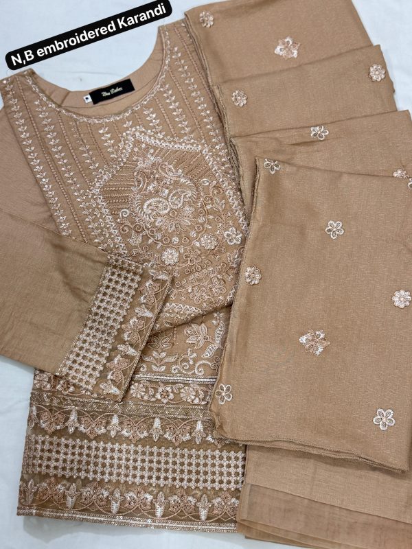 Nau Bahar Embroidered Karandi 3-Pc Stitched. - Image 4