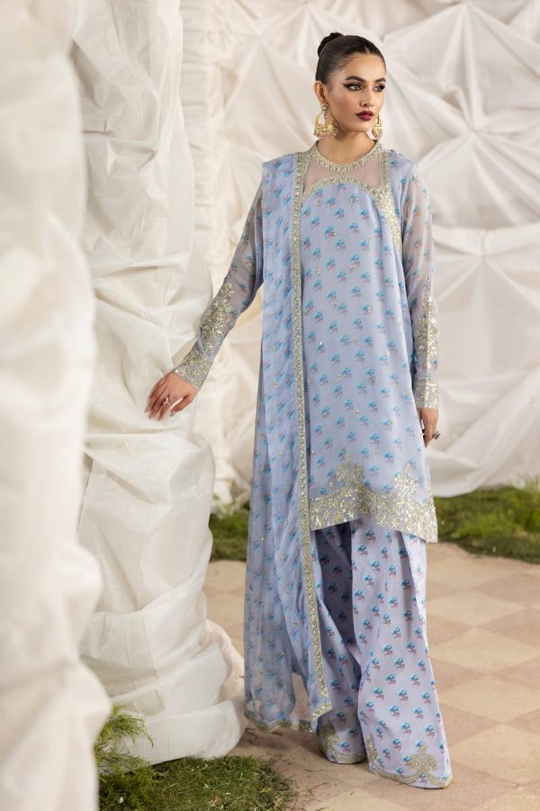 3-PC Stitch Embroidered Chiffon Suit