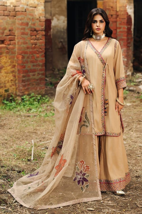 3-PC Stitch Embroidered Raw-Silk Suit